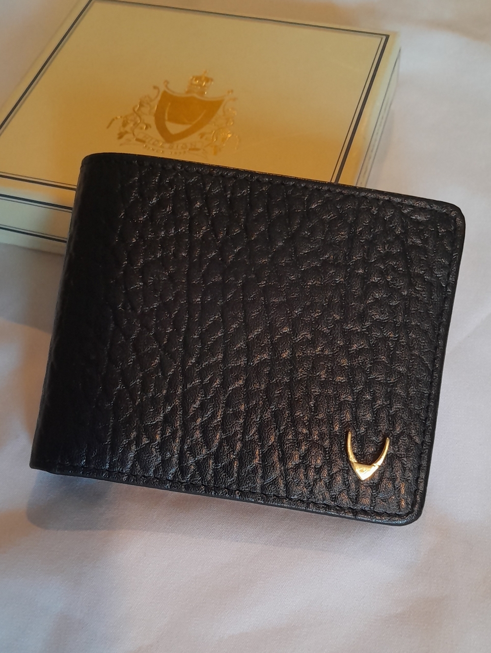 Handcrafted Black Leather Bifold Wallet
